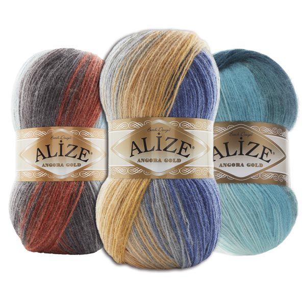 Multicolor Wool Yarn, Alize Angora Gold Batik, Acrylic Yarn