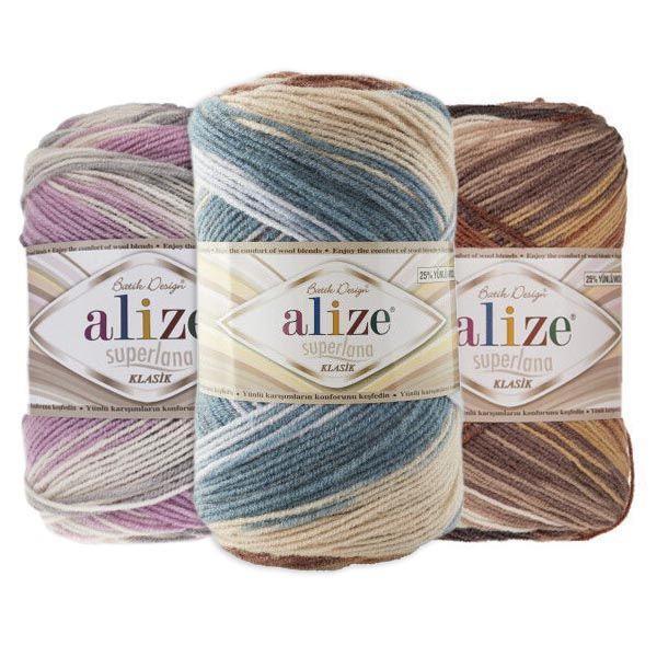 ALIZE WŁÓCZKA SUPERLANA KLASIK BATIK, 25% WEŁNA, 75% AKRYL